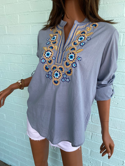 Egyptian Lotus Cotton Tunic