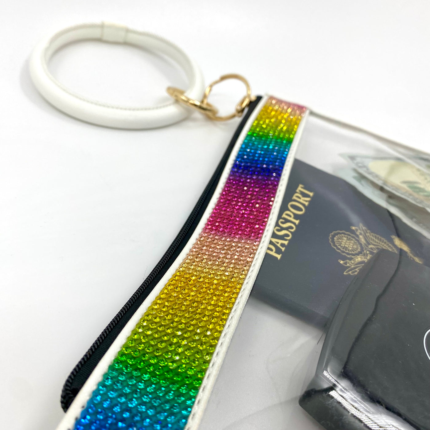 Rainbow Razzle Dazzle Wristlet Clutch